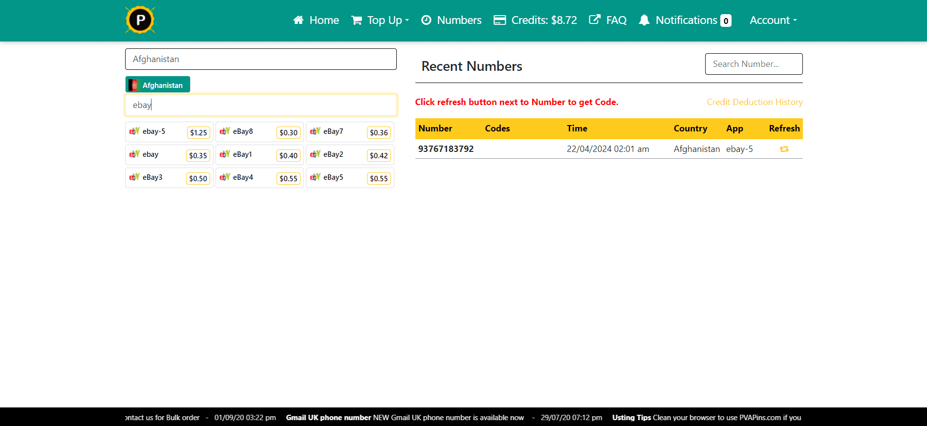 How to create Ebay’s account using an Afghanistan virtual number. - PVAPins