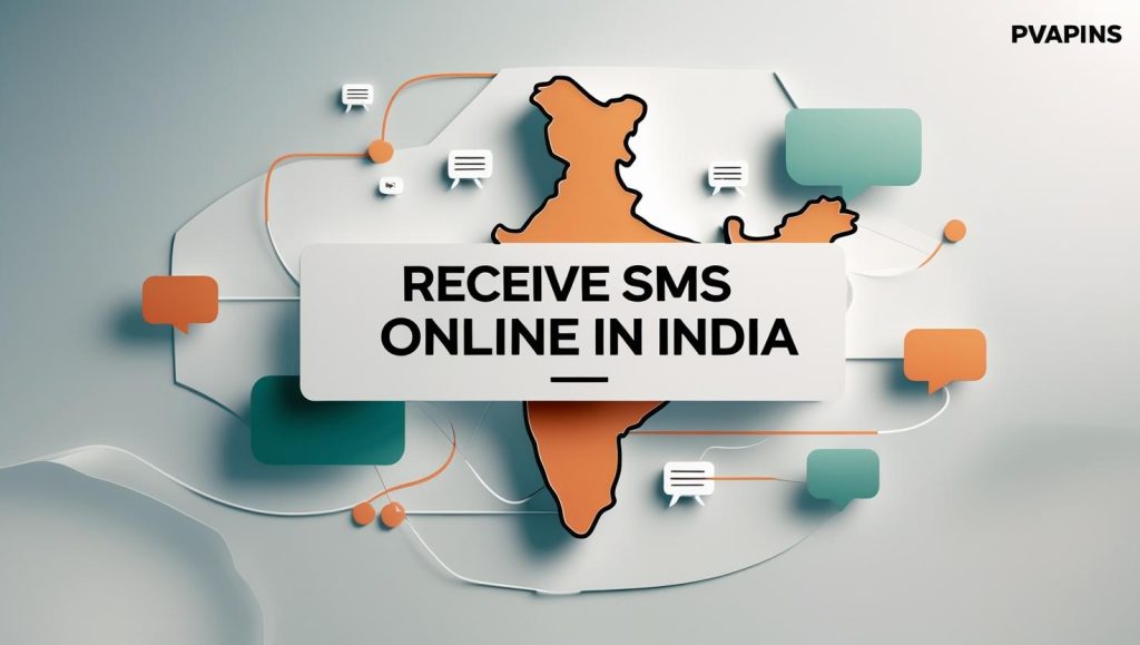 Blog banner with “Receive SMS Online in India” title and PVAPins branding