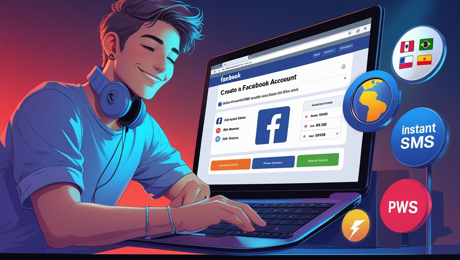 Create Facebook account using PVAPins virtual number