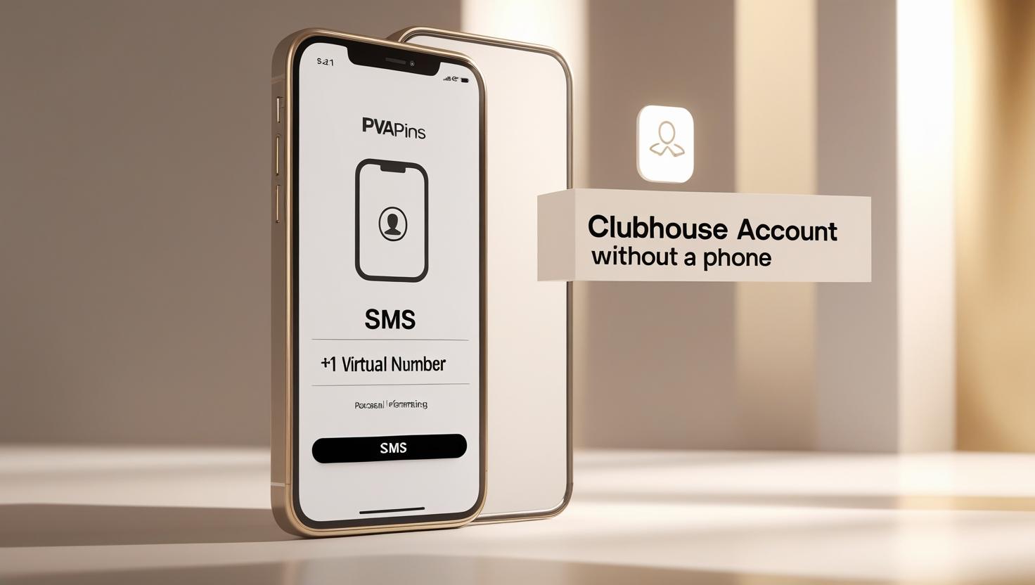 Clubhouse verification code displayed on a virtual phone number from PVAPins