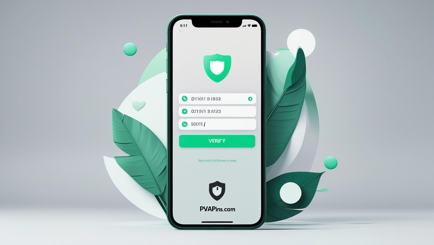 LINE app sign-up with virtual number and PVAPins logo.