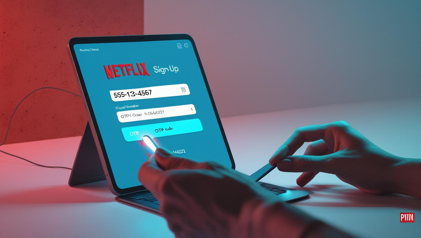 PVAPins dashboard showing Netflix OTP code