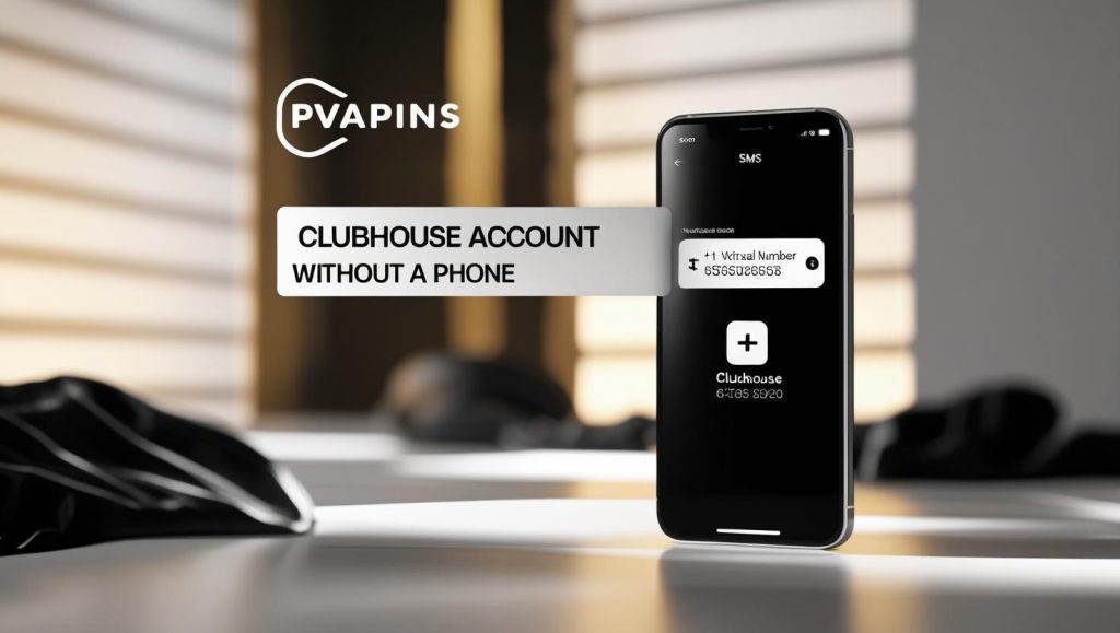 Signing up for Clubhouse using a virtual number without a SIM card.