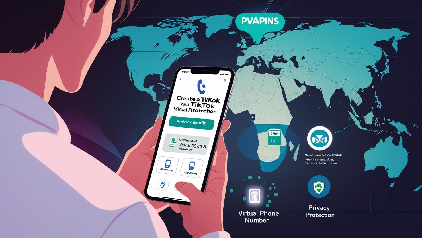 TikTok SMS verification via PVAPins virtual number
