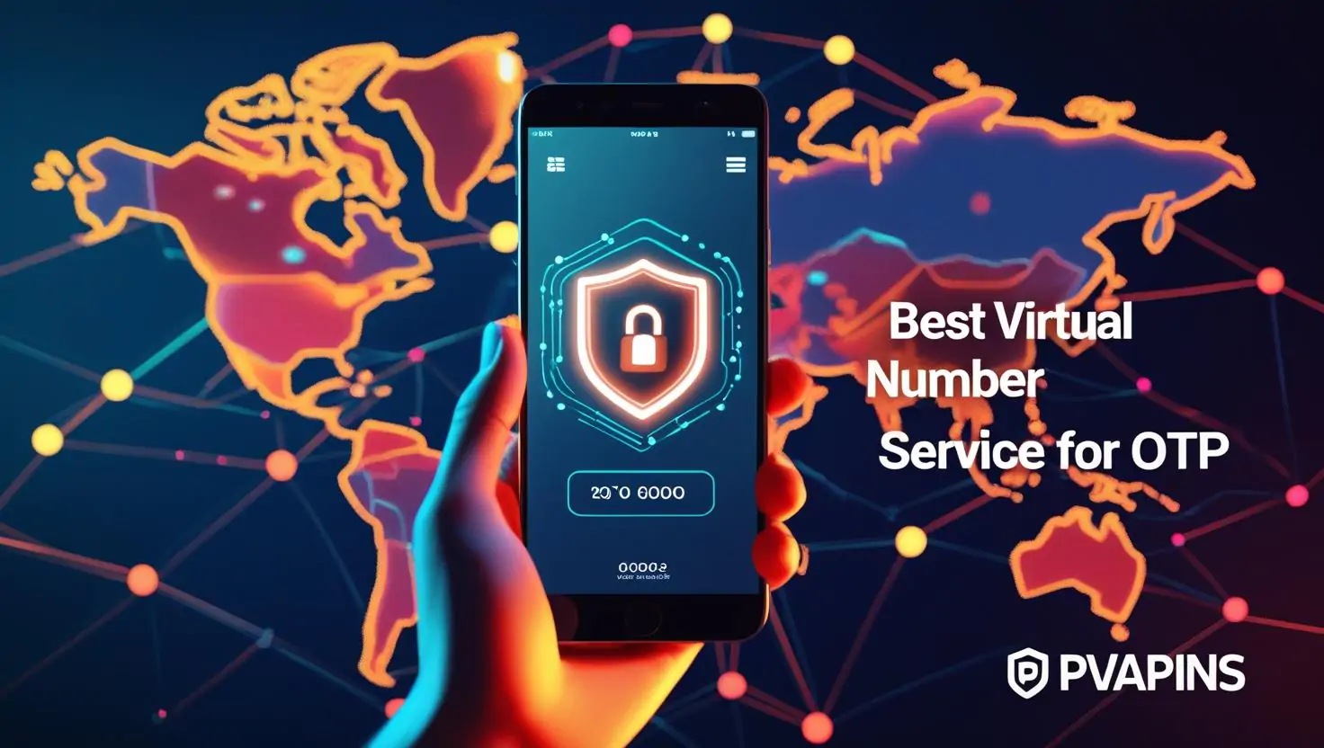 Best virtual number service for OTP with PVAPins logo and secure SMS verification
