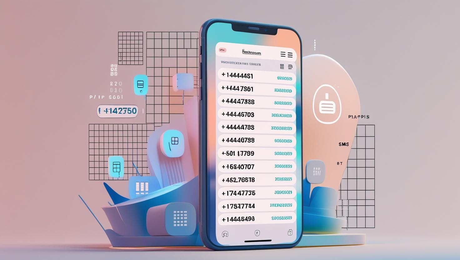 Digital illustration of bulk random numbers with privacy shield symbol representing secure verification via PVAPins.