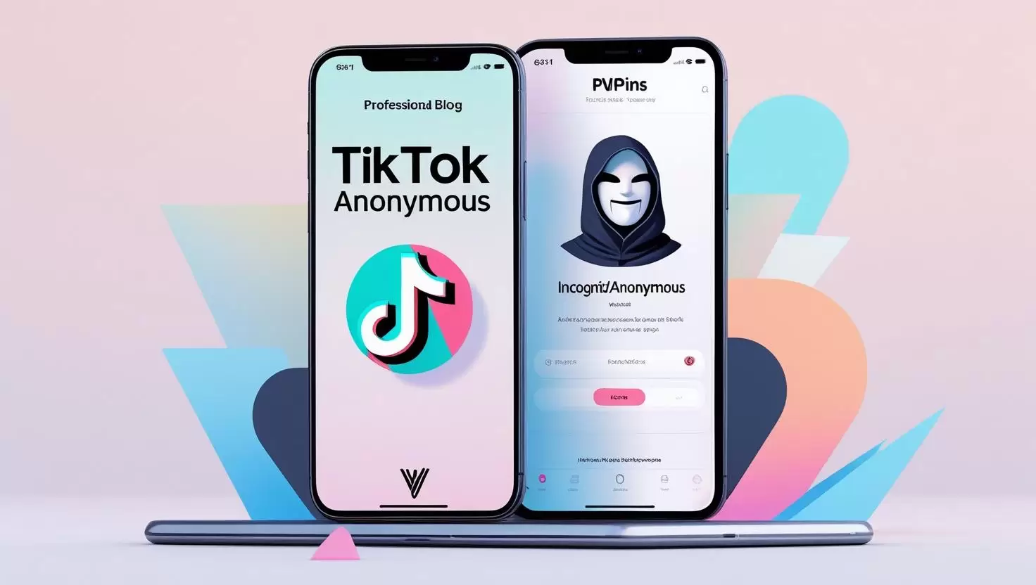 How to stay anonymous on TikTok – feature image with PVAPins virtual number logo