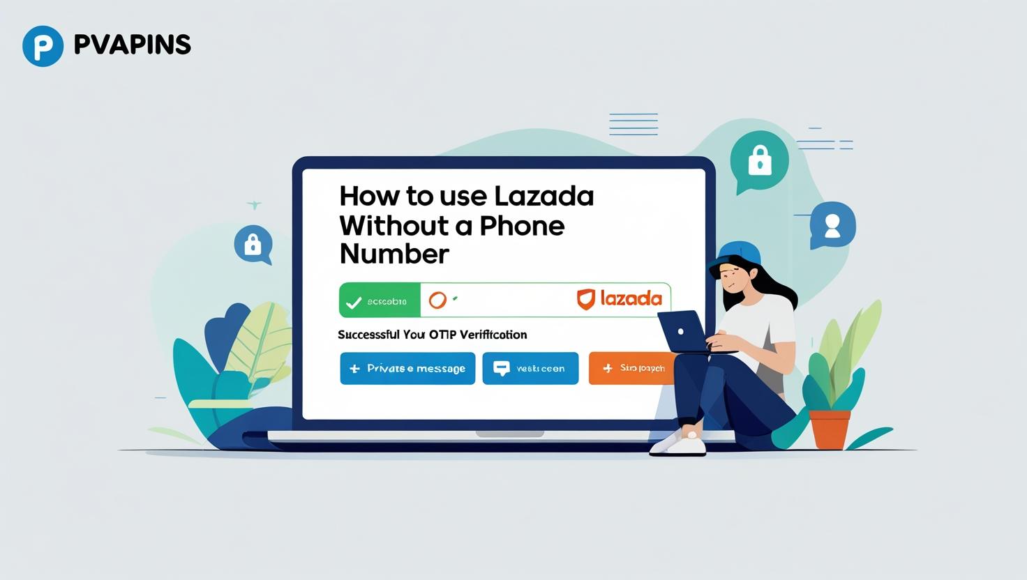 Illustration showing Lazada registration without a phone number
