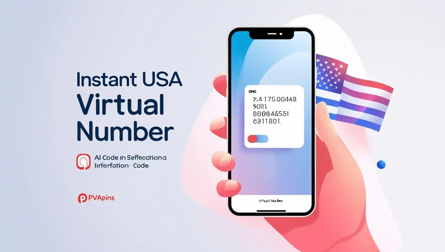 Instant USA virtual number for SMS verification with PVAPins logo