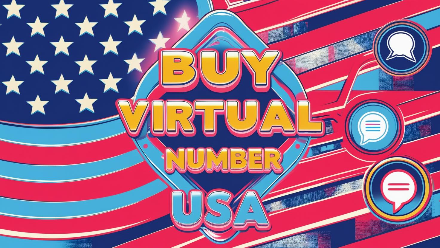 Minimalist Buy Virtual Number USA design featuring PVAPins logo and verification icons