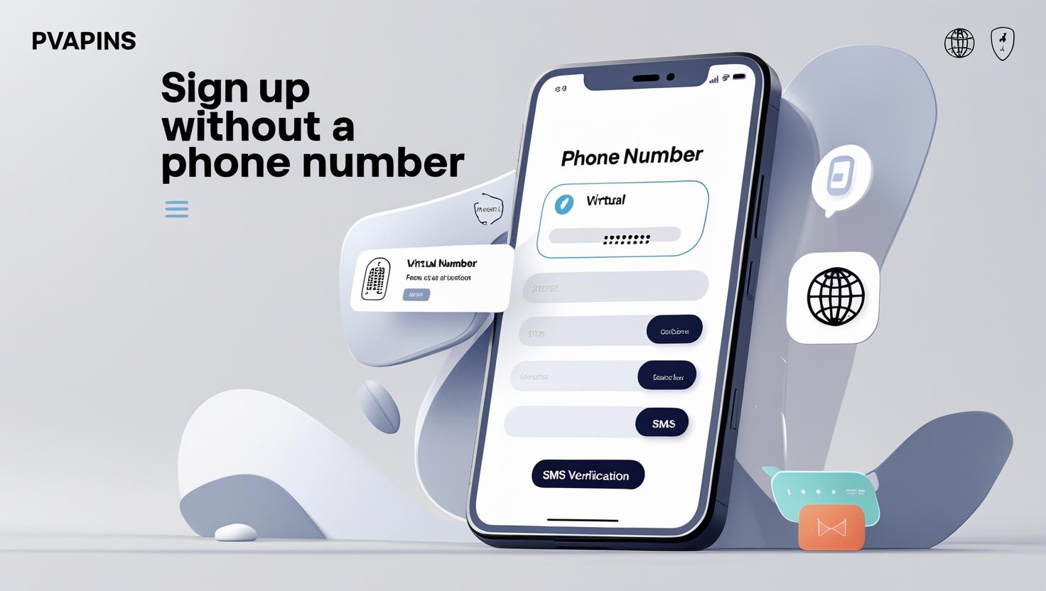 Online registration without using a real phone number