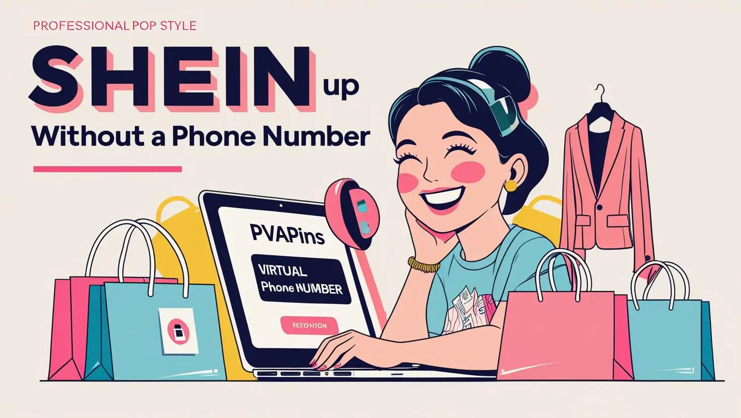 Online shopper creating Shein account without real phone number