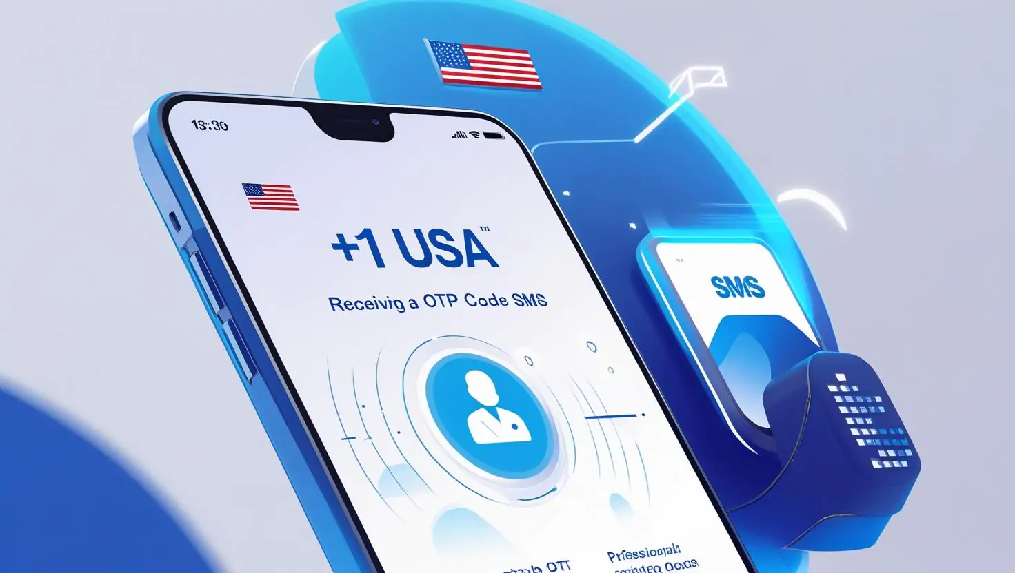 PVAPins +1 USA phone number illustration showing instant OTP delivery