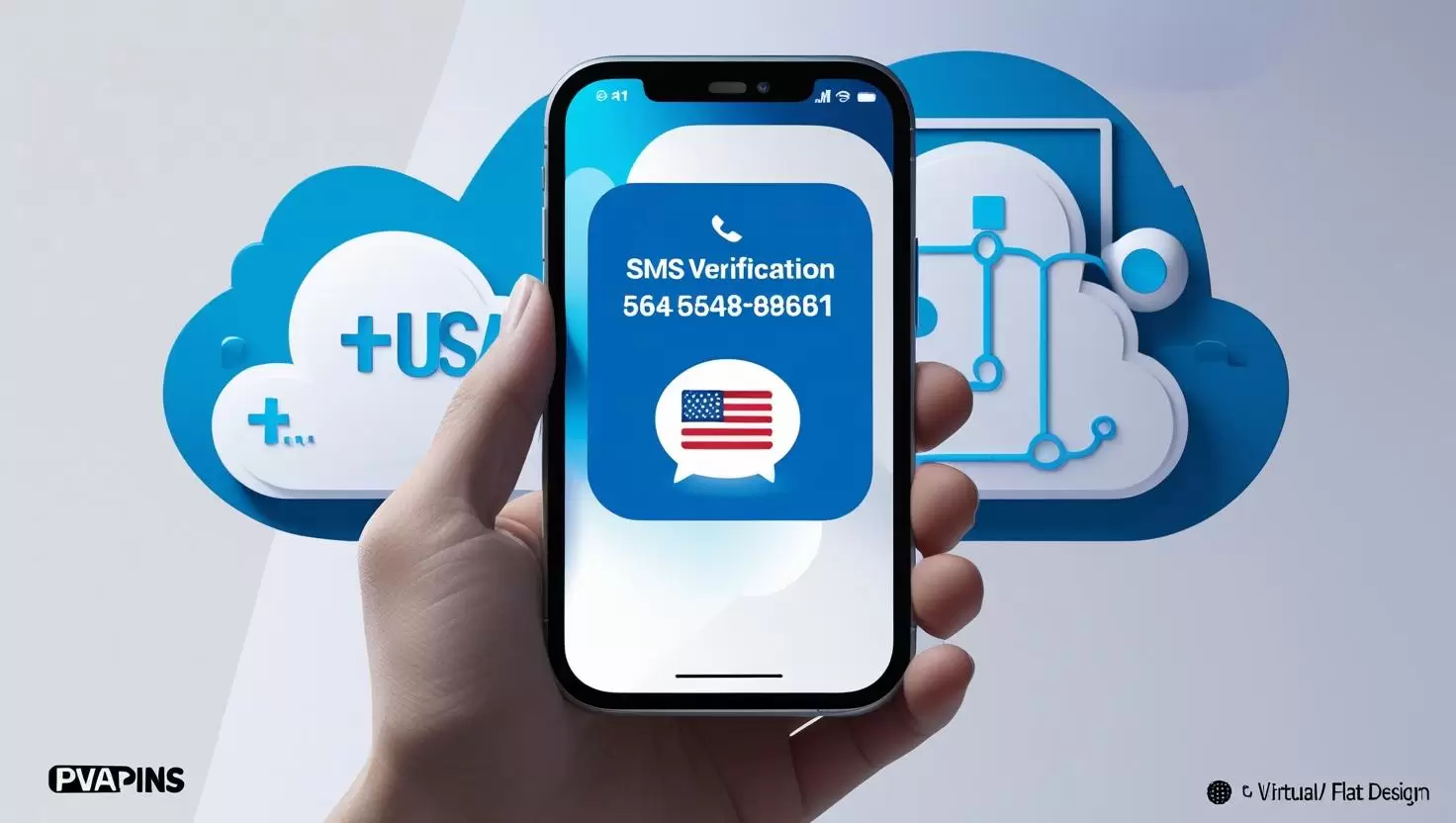 PVAPins US virtual number dashboard showing OTP SMS code delivery — fast and private verification.