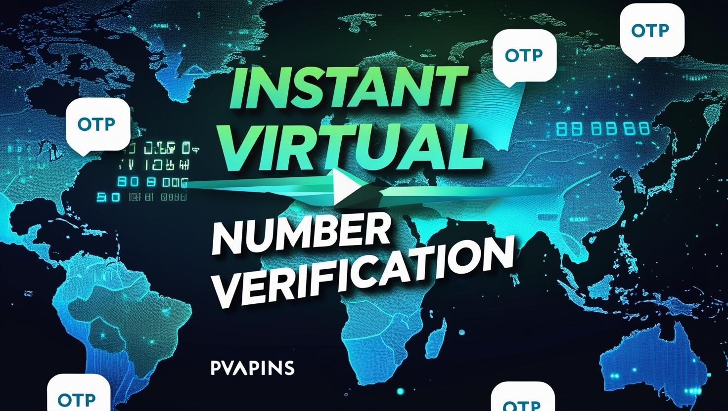 PVAPins logo with secure instant SMS verification graphic