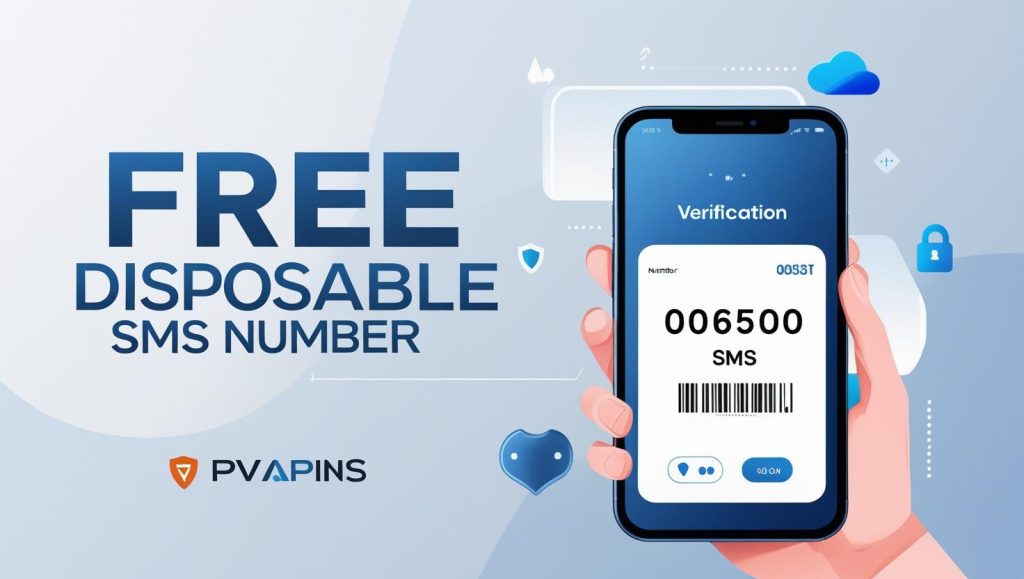 PVAPins platform showing free SMS number for account verification