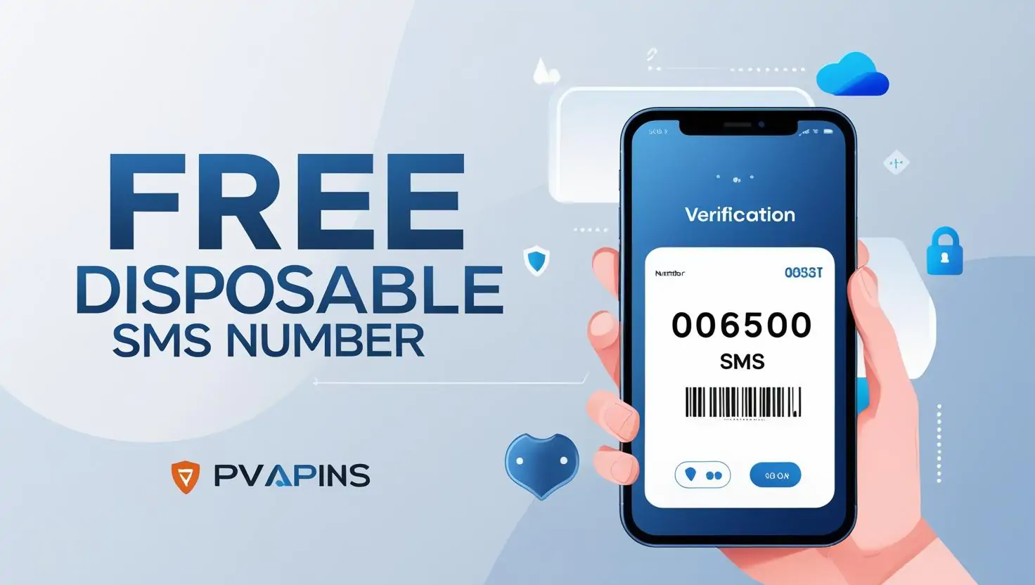 PVAPins platform showing free SMS number for account verification