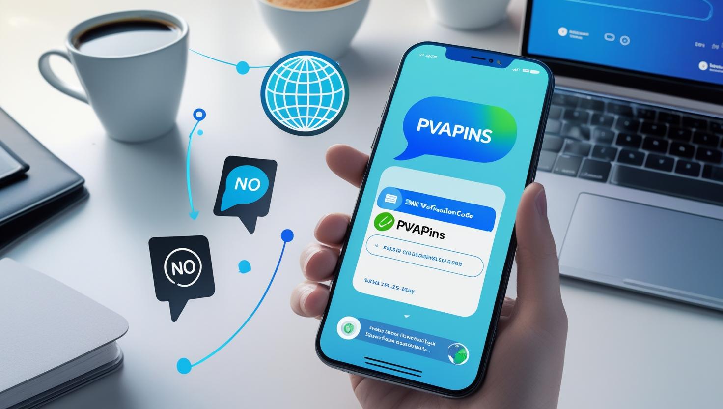 PVAPins virtual phone number dashboard showing SMS verification code