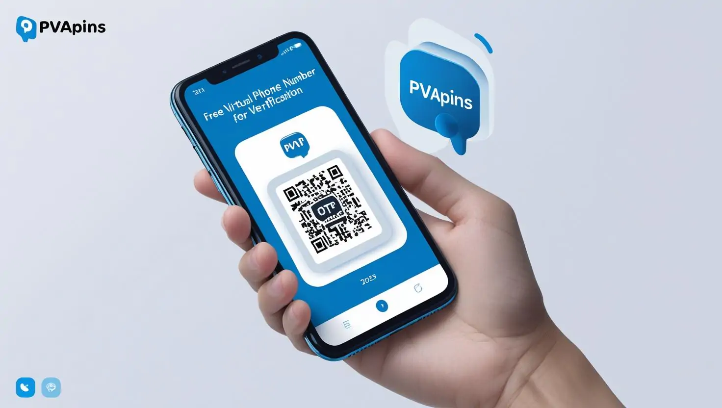 Phone showing OTP code with PVAPins