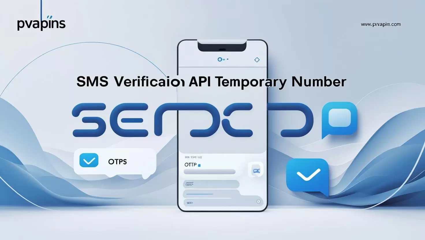 SMS Verification API Temporary Number with PVAPins logo – secure OTP and virtual number integration