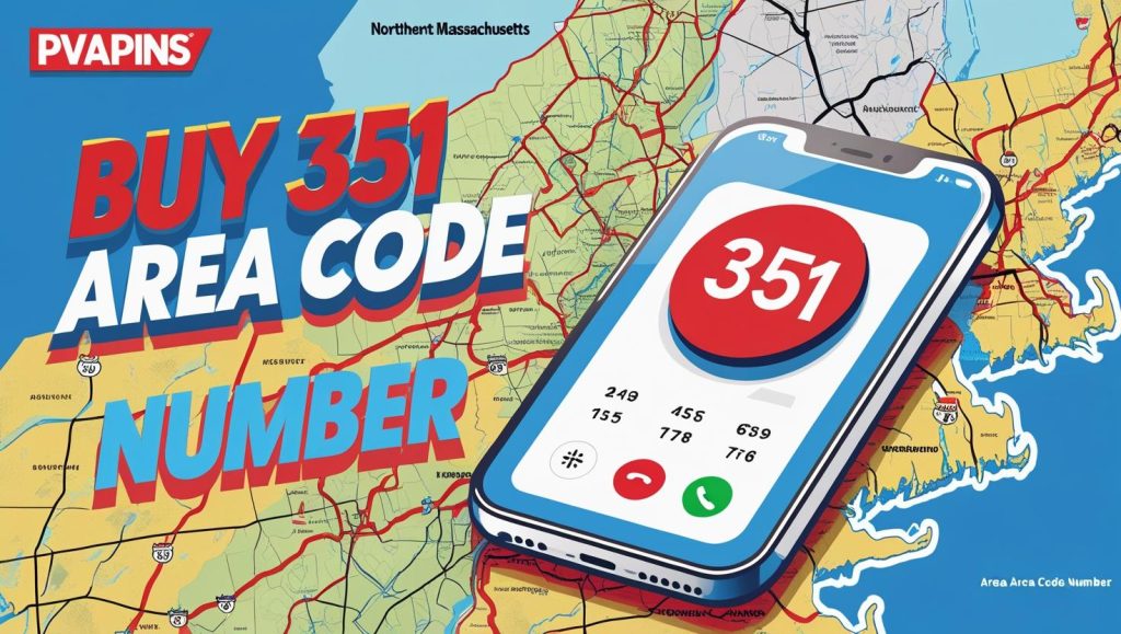 Smartphone with 351 area code call screen and PVAPins logo