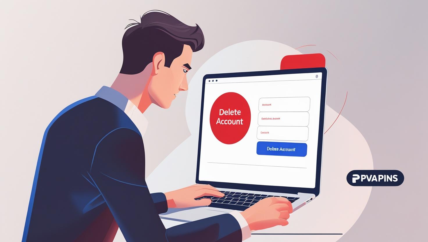 Step-by-step account deletion guide — PVAPins feature image