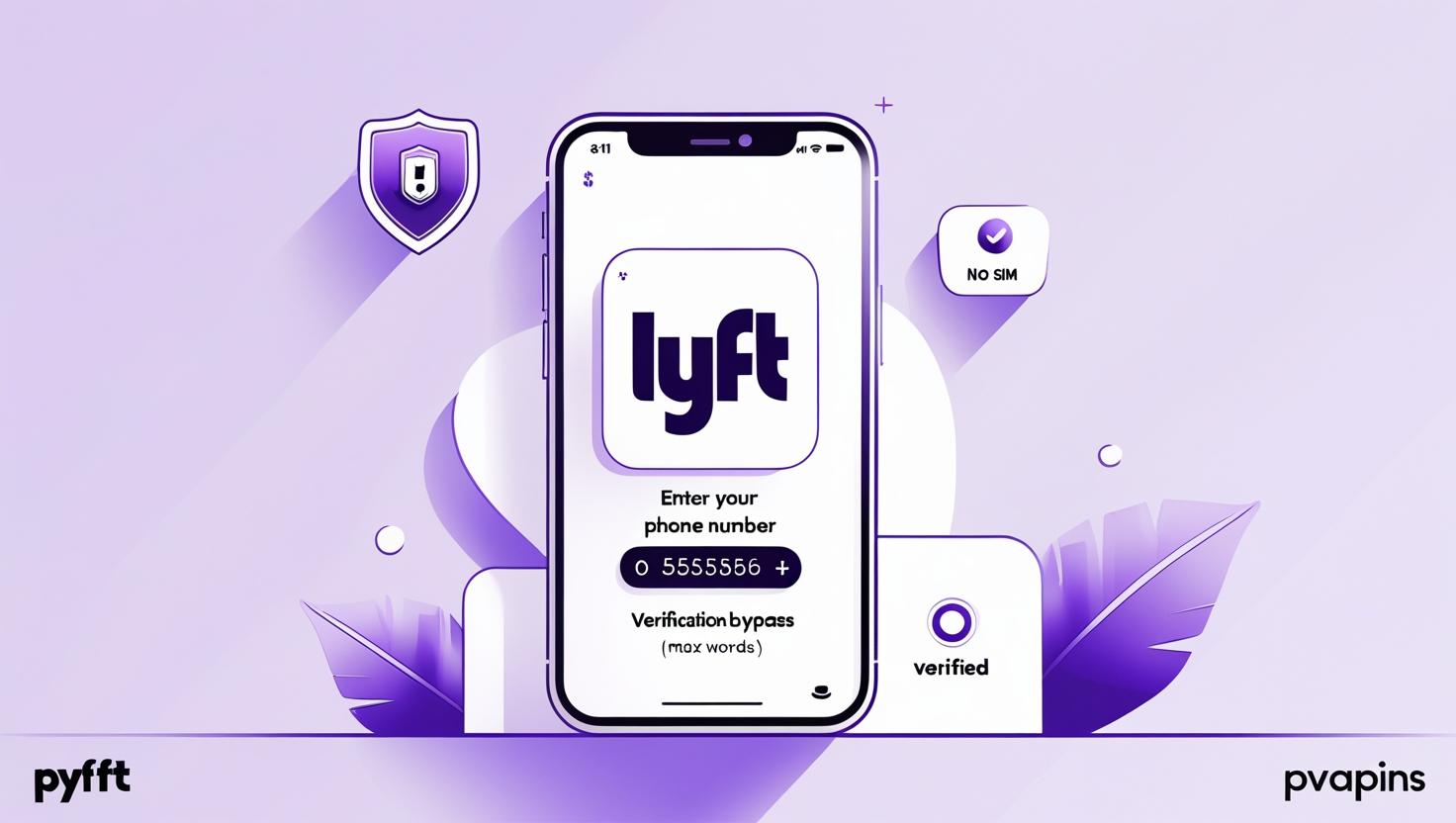 Temporary phone number used for Lyft account verification on mobile screen