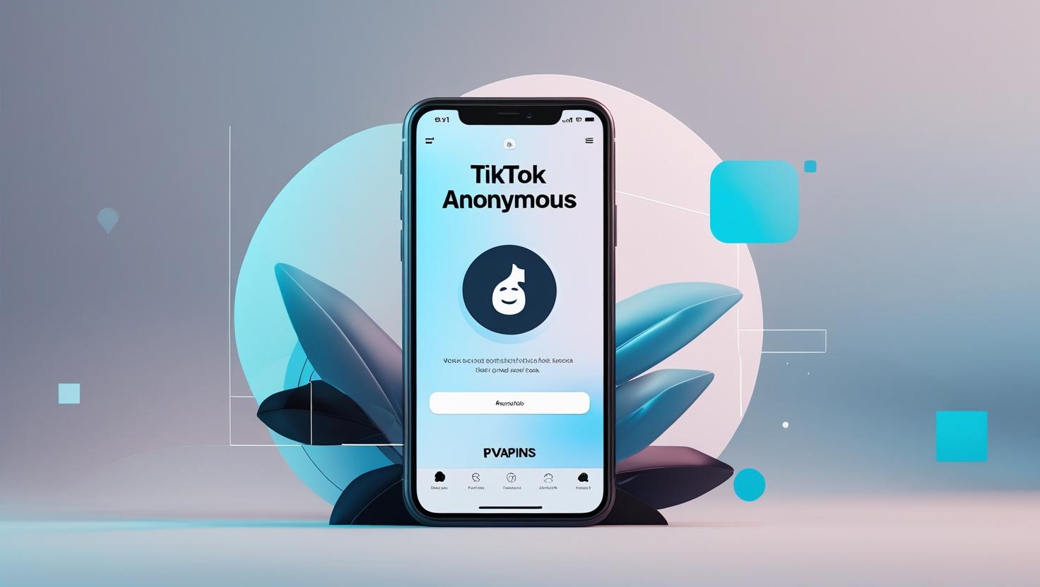 TikTok Anonymous guide with smartphone incognito screen and PVAPins logo