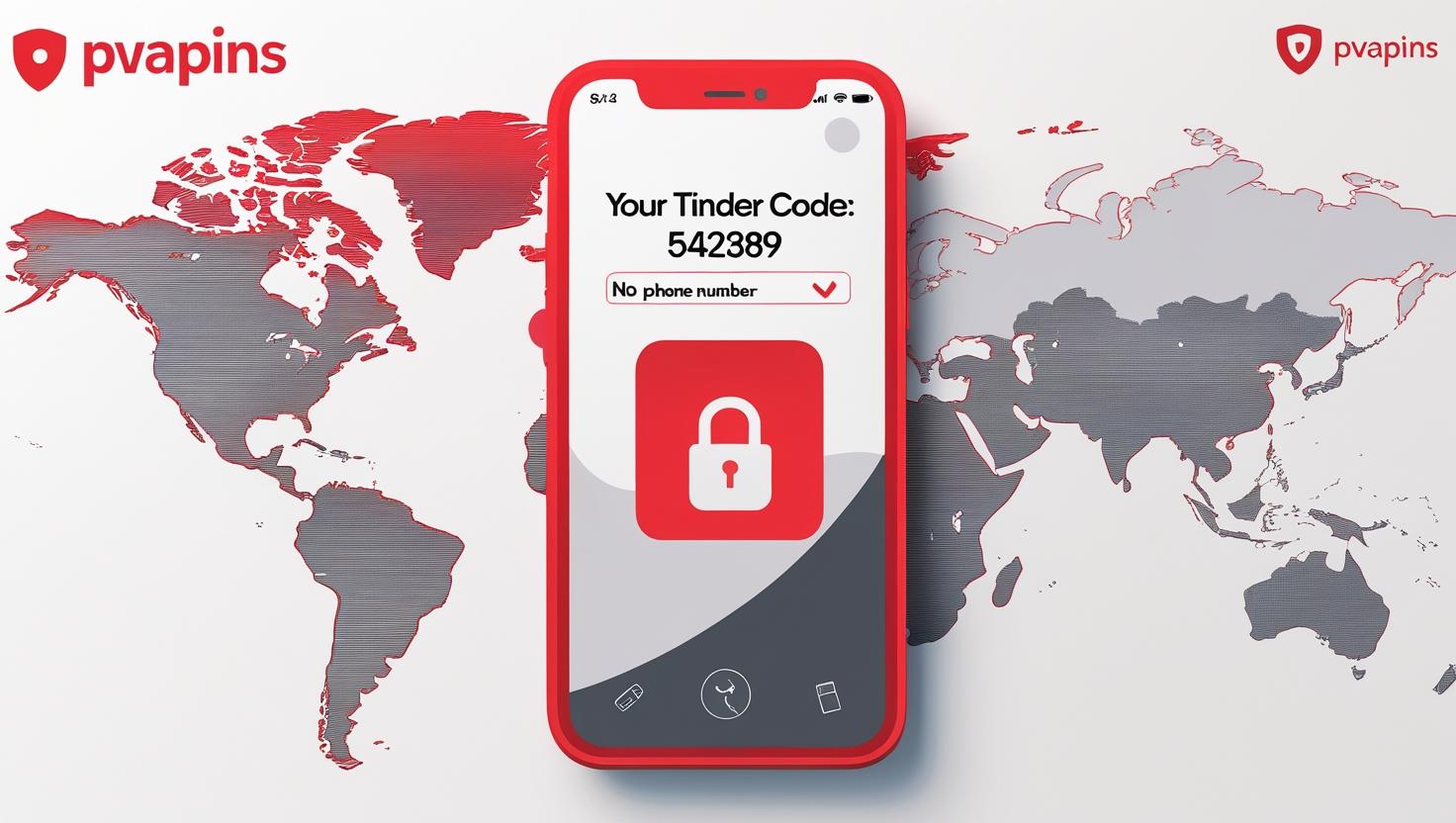 Tinder sign-up screen showing SMS verification via PVAPins