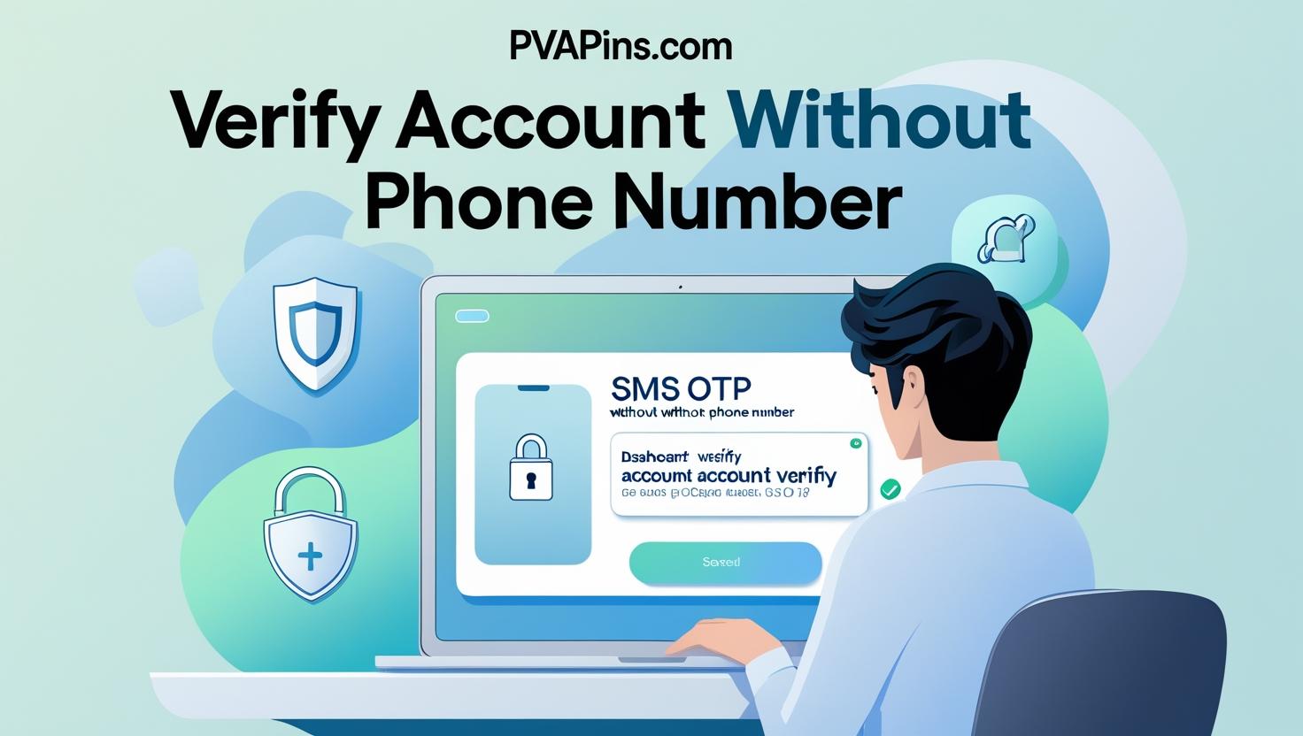 User verifying online account securely with PVAPins virtual number instead of personal phone number