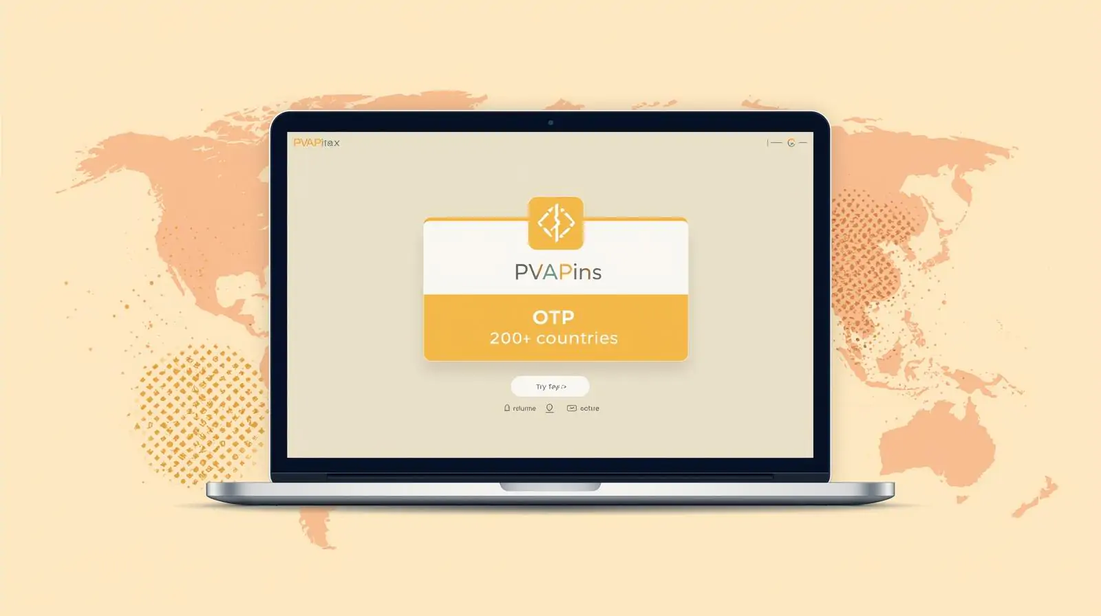 Clean interface with global coverage graphic and secure OTP notification