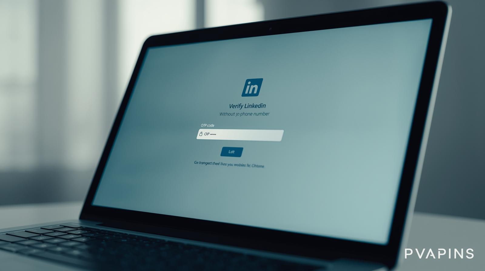 Illustration of “Verify LinkedIn Without a Phone Number” text beside a shield icon