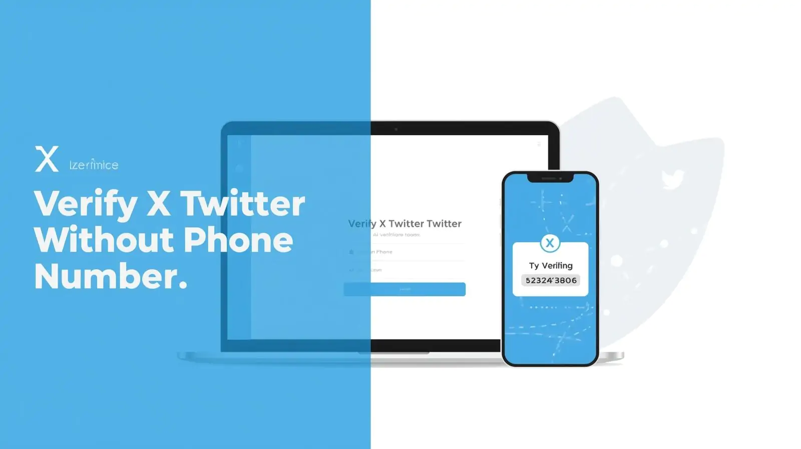 Illustration of verifying X (Twitter) without using a personal SIM card