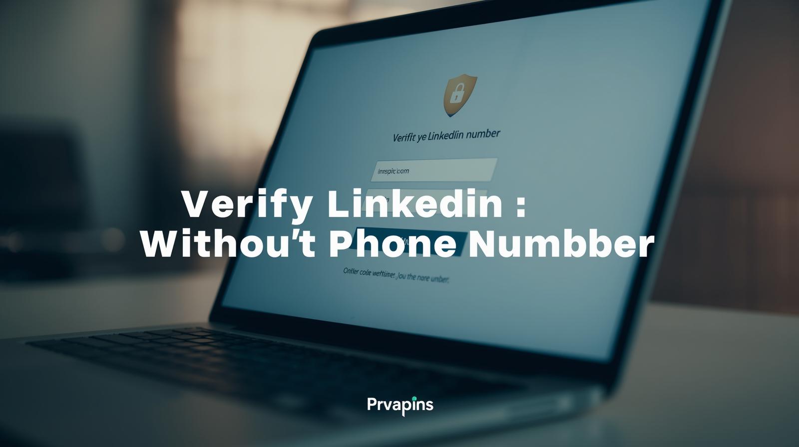 Laptop screen showing LinkedIn verification page with an OTP code field