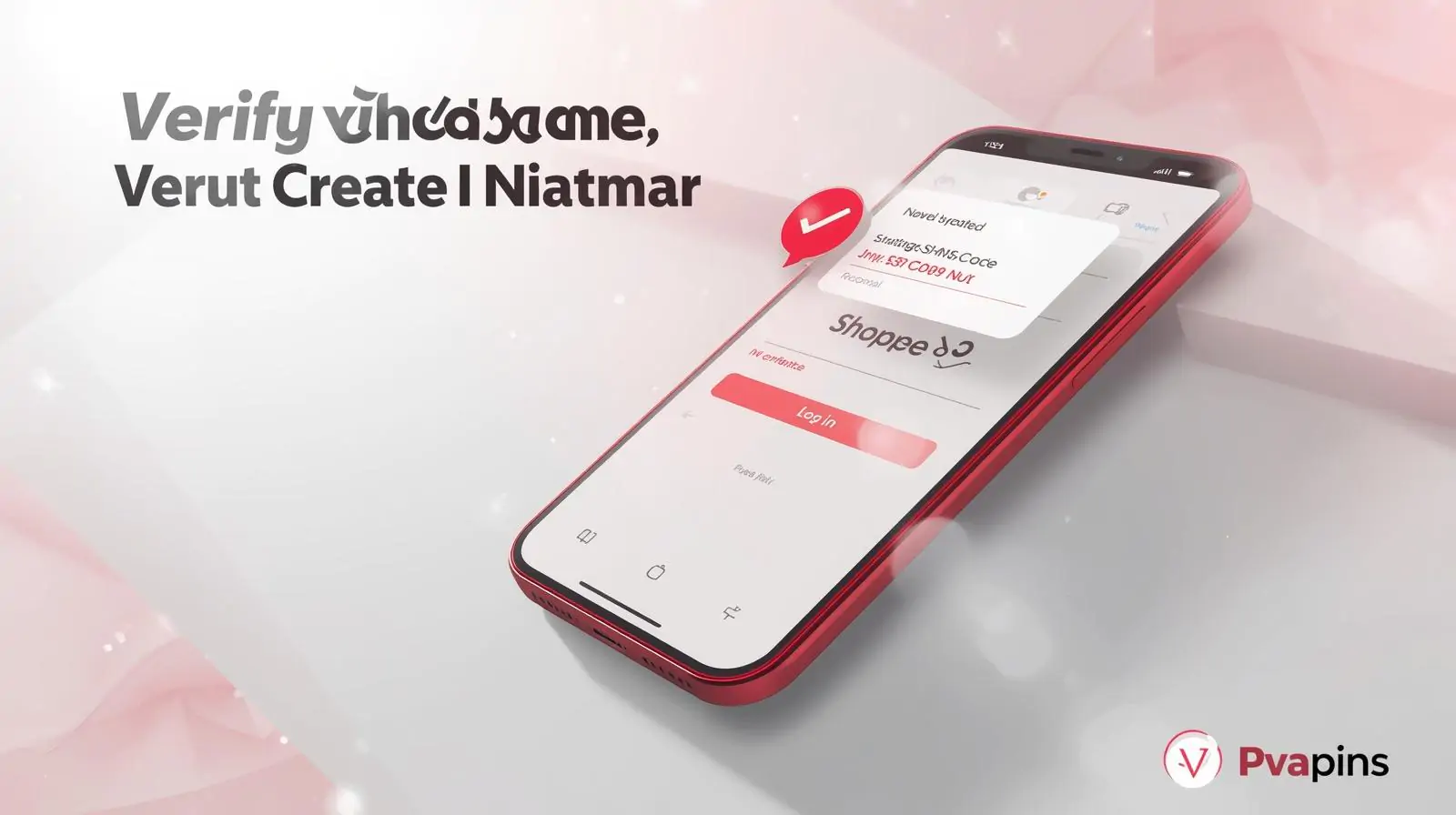 PVAPins dashboard displaying an incoming OTP code for Shopee signup