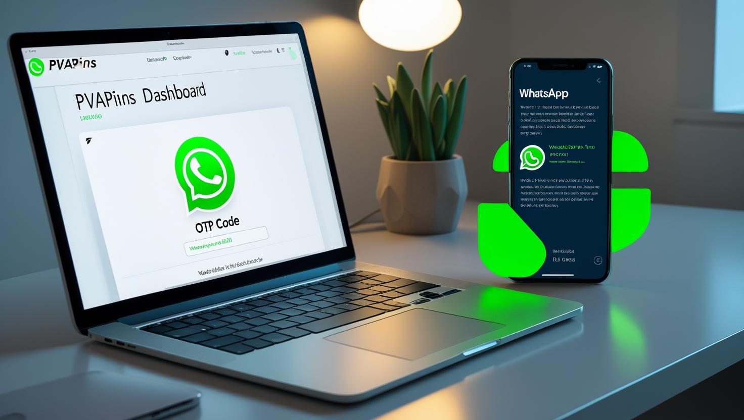 PVAPins dashboard receiving WhatsApp OTP code instantly online