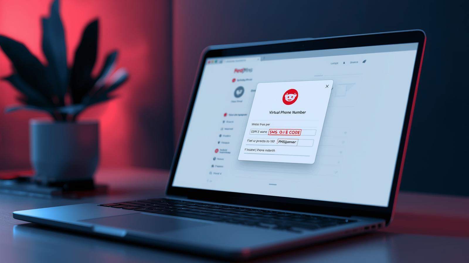 PVAPins virtual number receiving a Reddit SMS code instantly on desktop dashboard