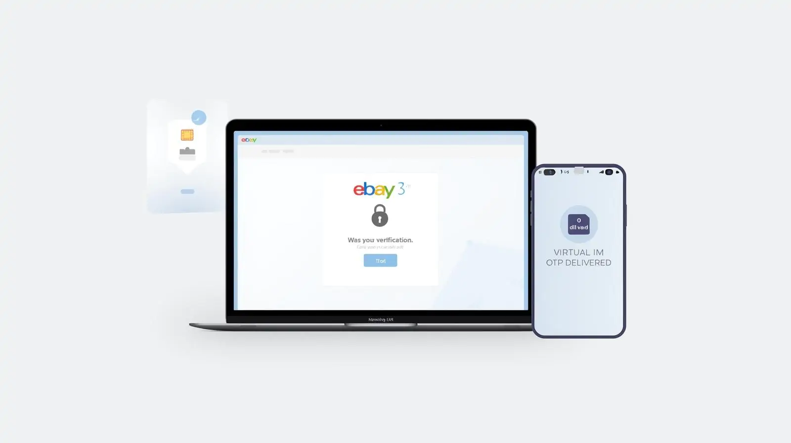 User verifying eBay account with temporary rental number across 200+ countries