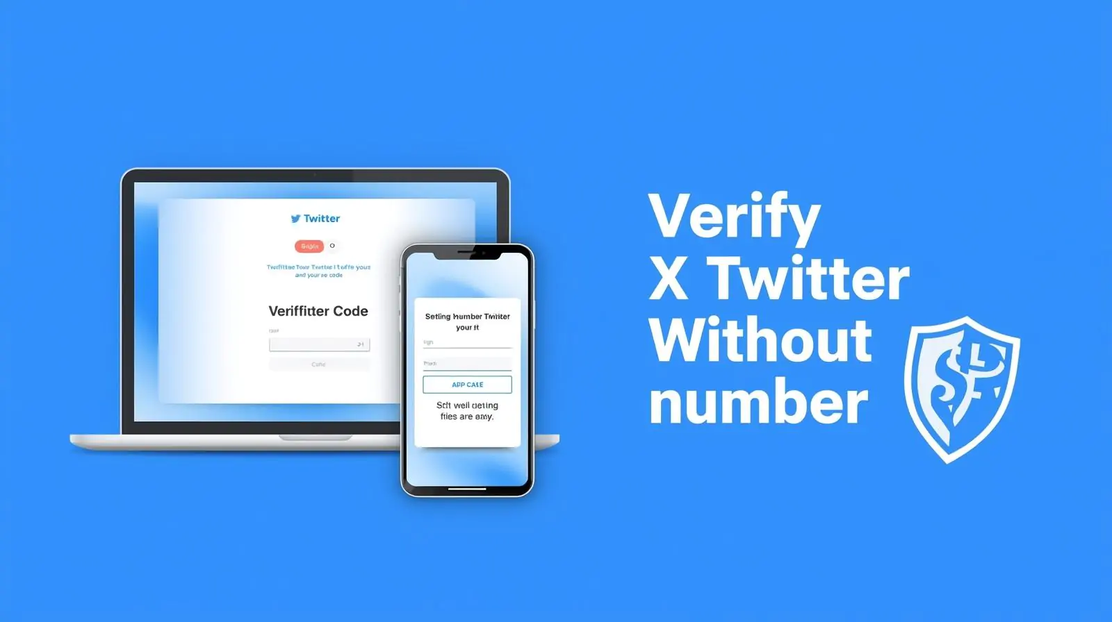 aptop screen showing X (Twitter) sign-up verified with a PVAPins virtual number