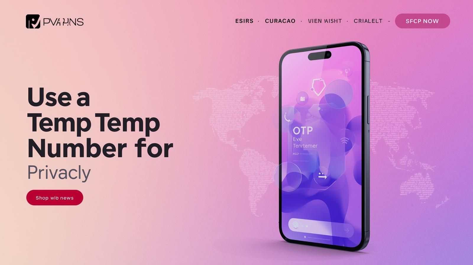 Illustrated smartphone showing OTP and location pins for USA and India