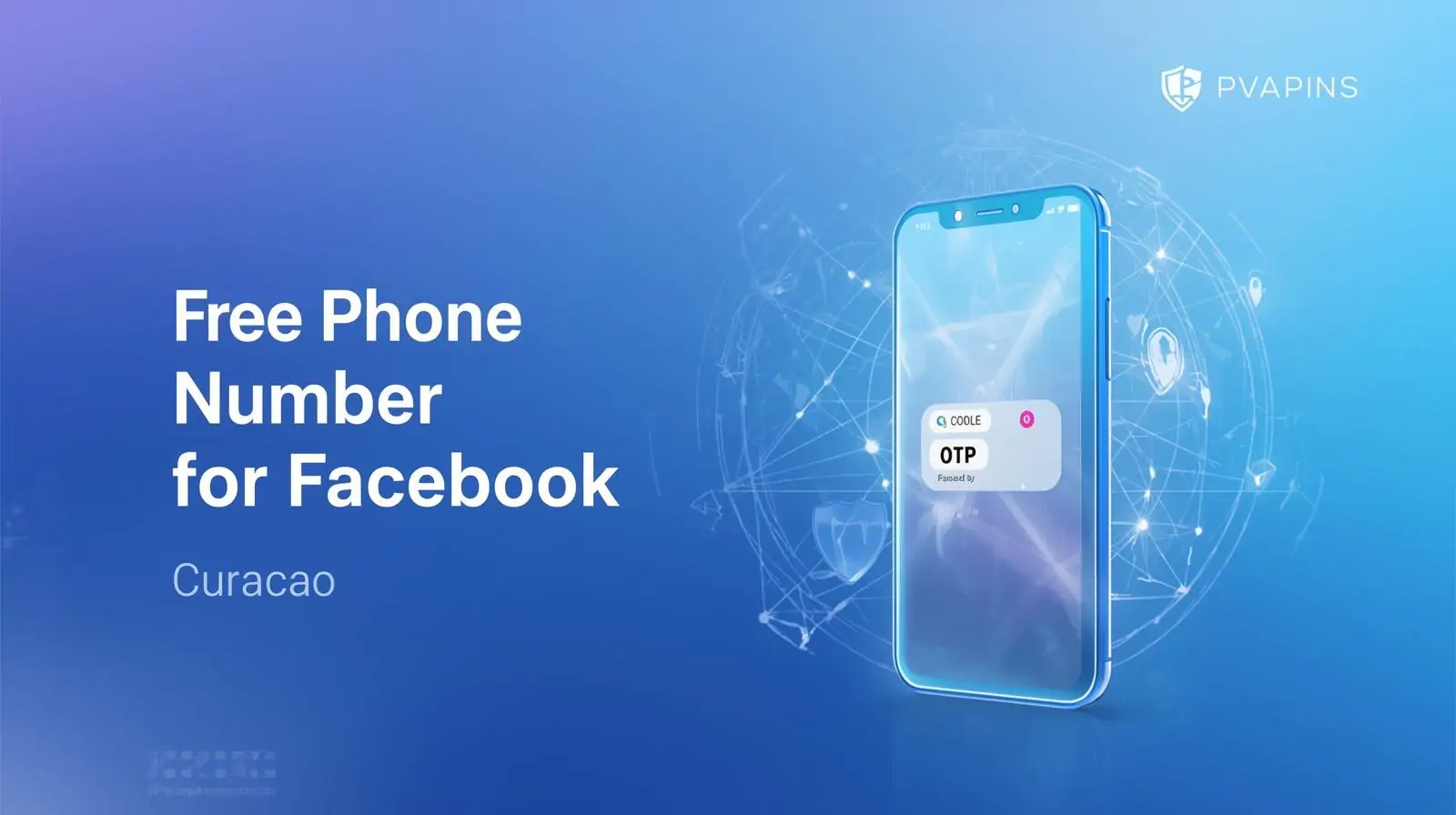 PVAPins dashboard showing an SMS OTP received for Facebook verification