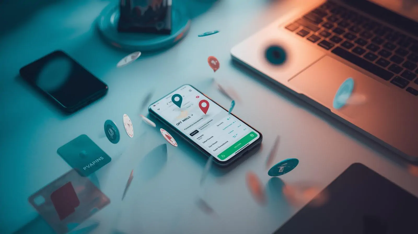 Phone and laptop displaying a live OTP dashboard for Grab verification