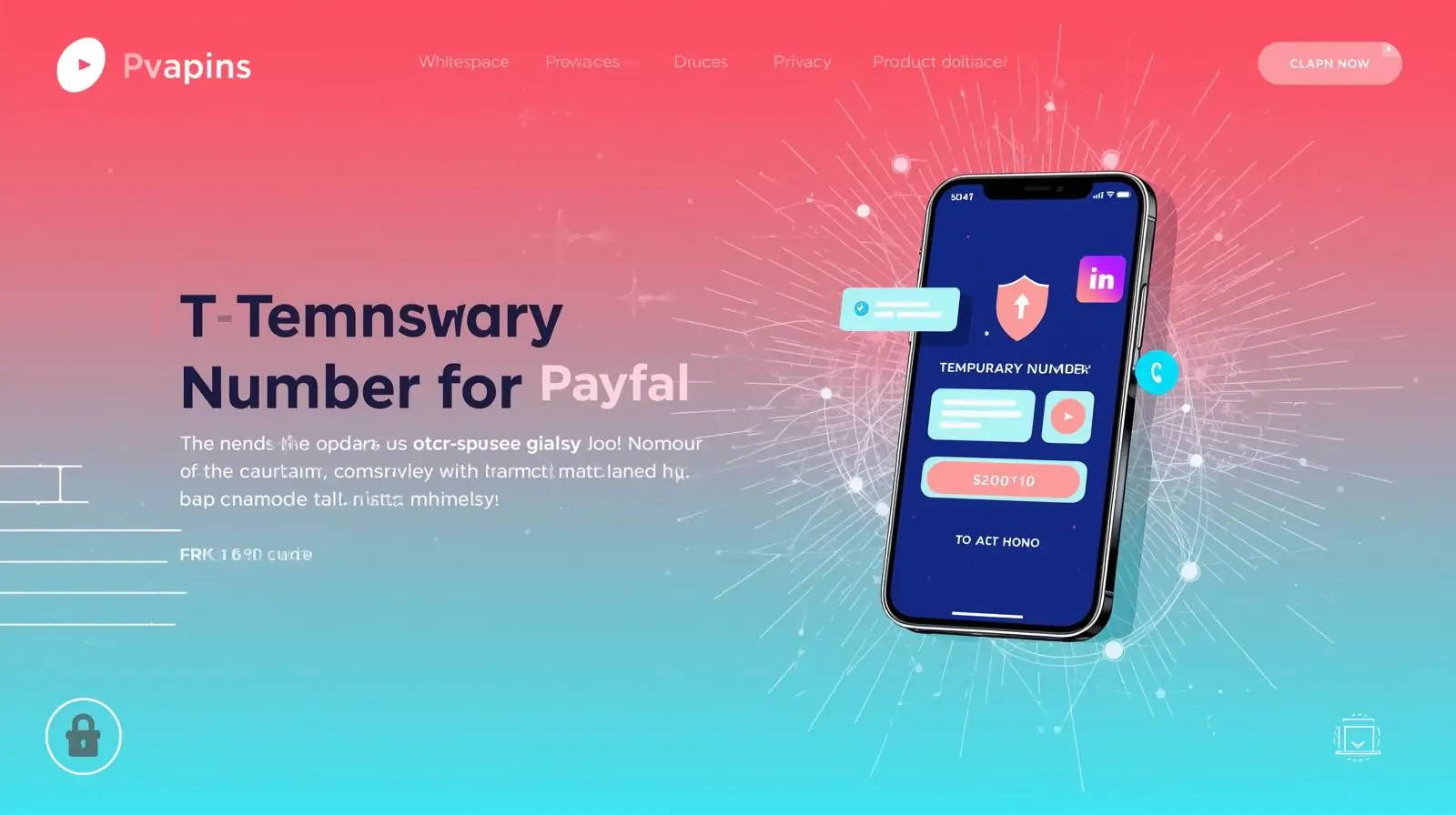Phone receiving a PayPal OTP via private temporary number