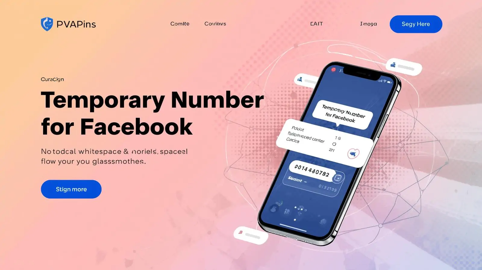 User copying a private virtual number to receive a Facebook OTP online