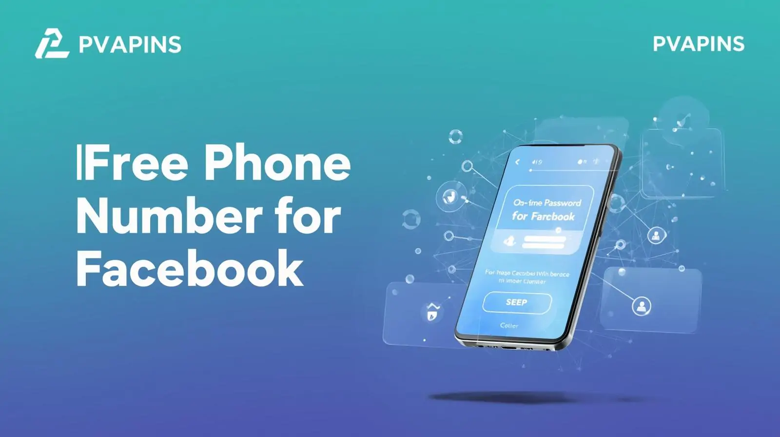 User verifying a Facebook account using a virtual phone number from PVAPins on a laptop