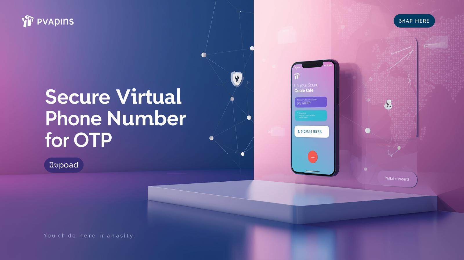 Global map highlighting 200+ countries where PVAPins virtual numbers receive OTP securely