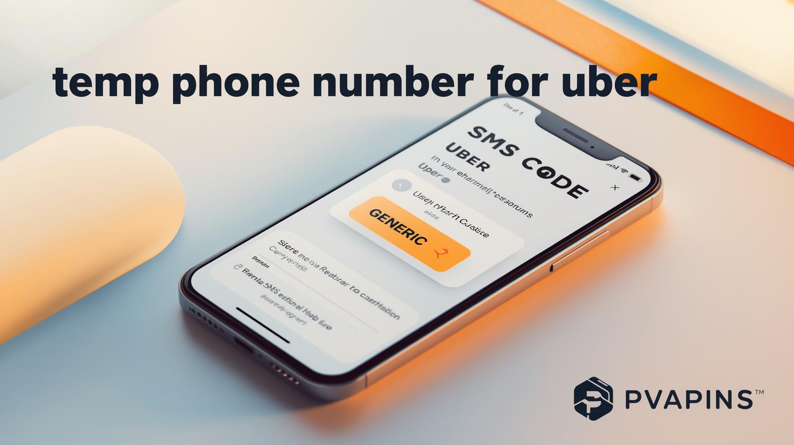 Illustration of a user choosing a virtual phone number for Uber inside the PVAPins dashboard