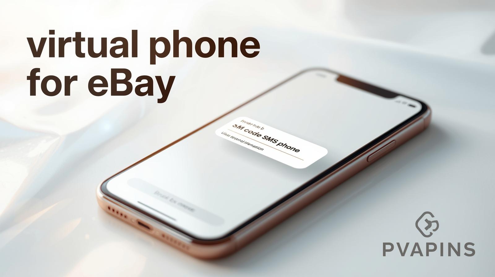 Illustration of eBay login protected by a virtual phone number and two-factor authentication