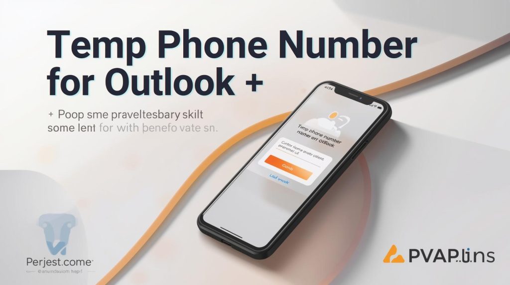 PVAPins dashboard displaying a temporary SMS number ready for Outlook OTP