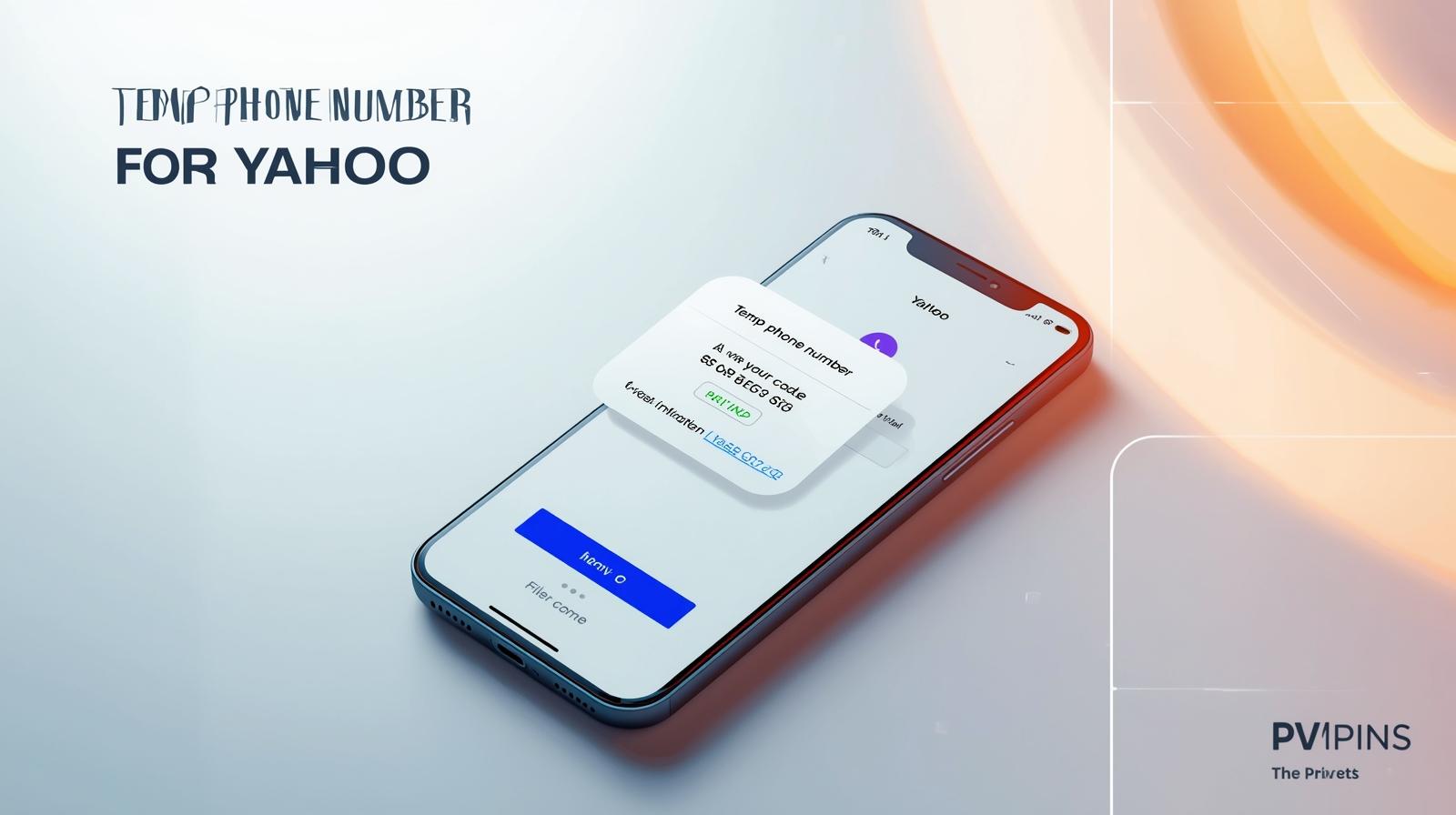Person verifying a Yahoo account using a temporary virtual phone number on their laptop